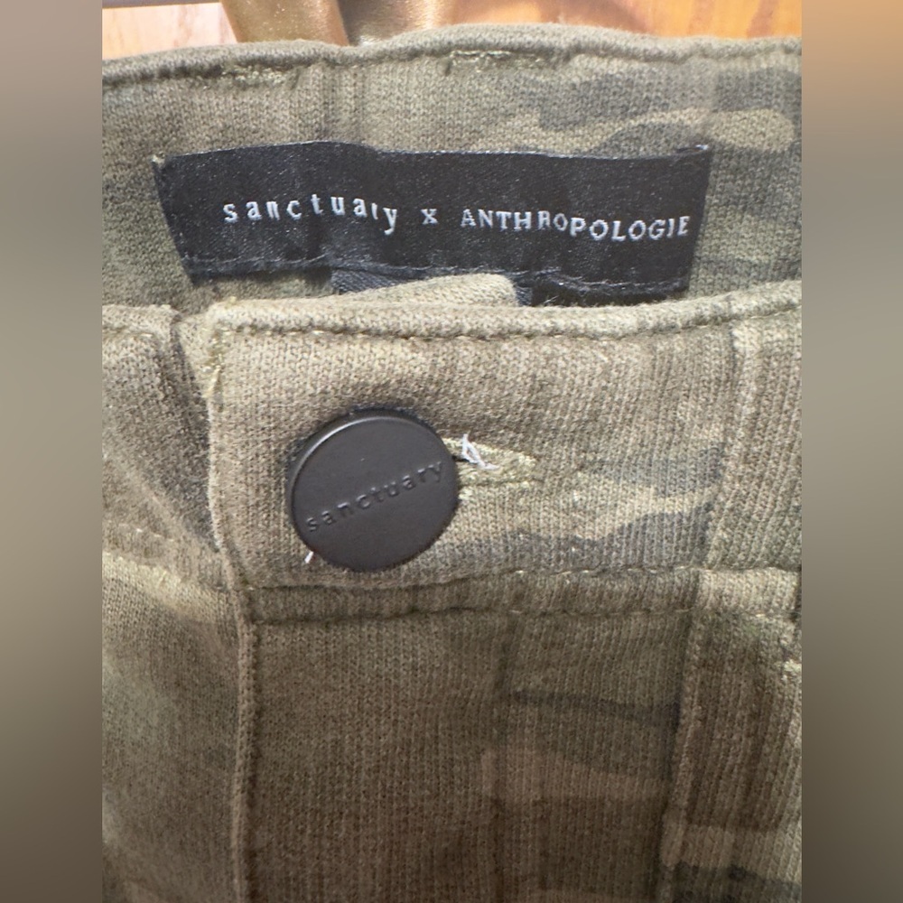 Sanctuary X Anthropologie Green Camouflage Stretch Pants w/side stripes Sz. 26 - Picture 12 of 16